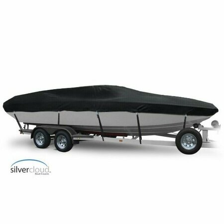 EEVELLE Boat Cover DECK BOAT Low Rails, Outboard Fits 27ft 6in L up to 102in W Charcoal SCDEK27102B-CHL
